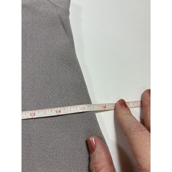 The Drop Midi Sweater Dress Medium Light Grey Sleeveless Slit Stretch Bodycon - Picture 5 of 9